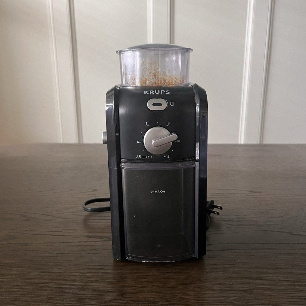 Krups Burr Coffee Grinder GVX1 Black 17 Adjustable Settings Works Complete